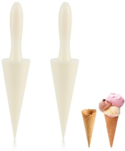 Waffle Cone Roller 2Pcs Ice Cream Roll Maker Pizzelle Roller Waffle Cone Maker 9.3in Length Horn Mould Pastry Tool for Making DIY Ice Cream Baking