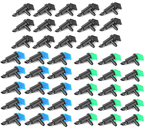 Bumugufu 45 emisores de riego por goteo de jardín, 4/8/16 L/H, goteros de agua de púas para jardín, bonsái, plantas, árboles, arbustos, riego por goteo