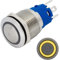 Lumonic Edelstahl Druckschalter gewölbt 19mm Durchmesser I Mit einer Ring LED in Gelb Maße: 2,8x0,5mm Pin s 250V 3A I Vandalismussicher nach dem IP65
