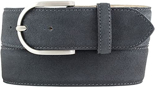 BELTINGER Damen-Gürtel aus Veloursleder 4 cm | Wildleder-Gürtel mit Runder Schnalle | Anthrazit 110cm