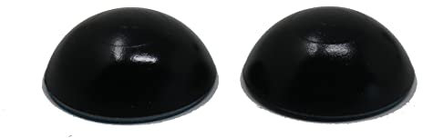 2 x fiXte Door Stop Bumpers Available in Black or White Rubber Wall Self Adhesive 32mm x 12mm (Black)