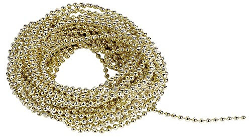 Ideen mit Herz Perlen-Band | Perlengirlande | Perlen: Ø 3mm | 10 m lang (hellgold)