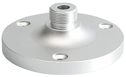 Mikrofon-Flanschhalterung, Schwanenhals Mikrofonhalter, Wandhalterung, Mikrofonständer, 5/8 Stecker, ideal für verschiedene Montagegeräte, silberfarbenes Chrom, 2 Stück