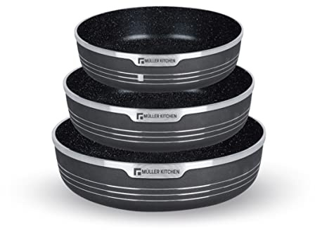 Müller Kitchen MK-3019 - Backblech-Set (Marmorverkleidung, für Induktion)