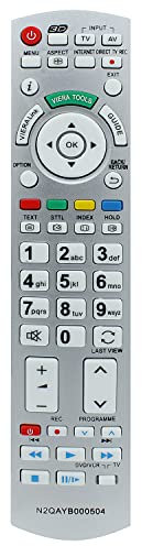N2QAYB000504 Fernbedienung Ersatz für Panasonic TV TX-P42GW30S TX-L37V20E TX-L42D25E TX-L37EW30 TX-L42ES31 TX-L32D28EP TX-L32D25E TX-L32G20E TX-P42GT20E TX-L32GT20E