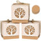 Ulikey 50pz Scatole Battesimo, Albero della Vita Scatoline Bomboniere Portaconfetti in Carta Kraft, con Etichette e Corda di Canapa, per Comunione Battesimo Matrimonio Laurea Nascita Cresima (Rotondo)
