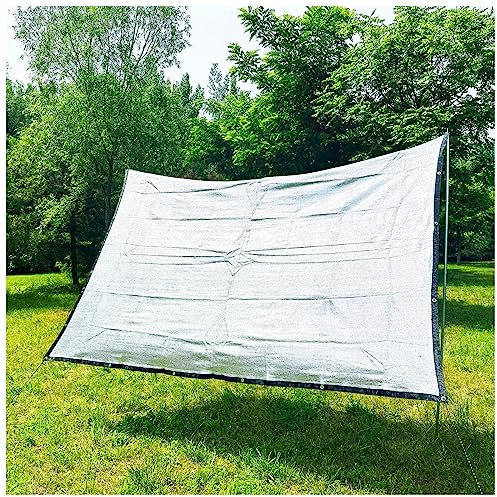 Rete Parasole Telo Parasole per Auto, Tela Tenda da Sole Attico Riflettente Protezione Anti Calore, Vela Ombreggiante Traforata di Alluminio 85% Protezione Anti UV per Giardino, Gazebi, Piscina (Size