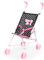Bayer Design 30560AA Kinderwagen Puppe, faltbar, integrierter Sicherheitsgurt, Doppelräder, M, Schwarz, Weiß, Rosa