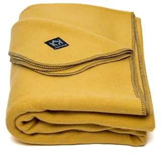 Arcturus Couverture Militaire en Laine – 2 kg, Chaude, épaisse, Lavable, Grande Taille 162,6 x 223,5 cm, idéale pour Le Camping, l'extérieur, Les événements Sportifs et Les Trousses de Survie (doré)