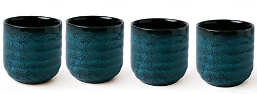 Lxuwbd Japanese Style Ceramic Tea Set, Tea Cup, Coffee Cup, Yerba Mate Set, Ceramic Mate Cup Set of 4 (green)