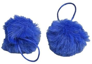 MYMERCERIE Pompon Fourrure Artificielle 50x60mm Bleu Fluo