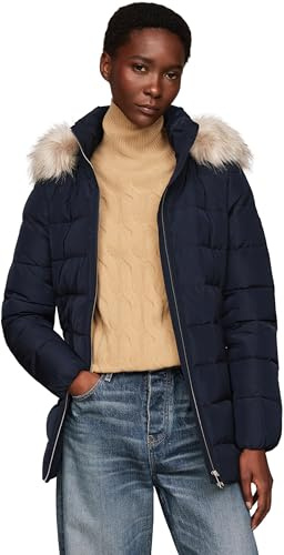 Tommy Hilfiger Damen Steppjacke Heritage Down Tyra Jacket With Fur Lang