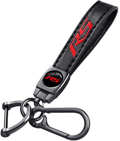 Annloysky Porte-clés de voiture en cuir et métal - Accessoire de rechange avec costume pour Chevrolet Camaro RS - Cadeau familial pour les propriétaires de Camaro RS