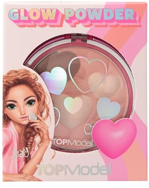 Depesche 12814 TOPModel - Glow Puder Beauty and Me, im runden Klappdöschen, leicht glänzend in Nude- und Brauntönen, inkl. Spiegel und Schwämmchen
