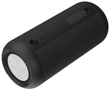 Lobwerk Bleutooth Lautsprecher wasserdicht USB/Micro SD Anruffunktion Radio mit Gurt (Schwarz)