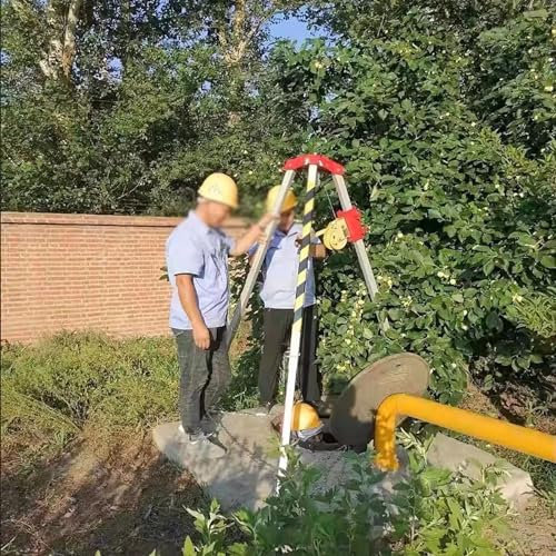 Rettungsstativ für beengte Räume, 1200/1800/2600 LBS-Hebewinde, Kanalrettungsstativ mit selbstsichernder Sicherheitsvorrichtung, Robustes Stativrettungssystem für Brunnen/Abwasserkanäle (Größe: 2600