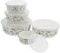 Alipis 5Pcs Enamel Mixing Bowl Set with Lids - Vintage Flower Design, Nesting Bowls for Food Storage, Soup, and Salad - Green