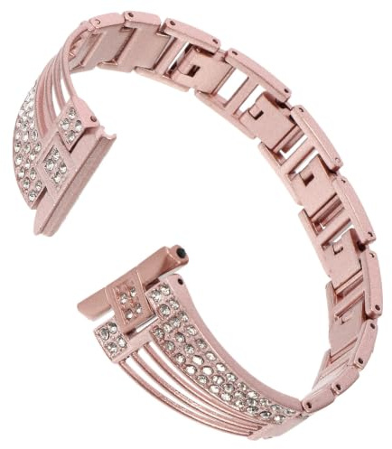Uonlytech Diamantbesetzter Wellenschliff Uhrenarmband aus Diamant Uhren Ersatzband Ersatz-Armband Strass-Uhrenarmband Ersatzarmband Armbänder Diamant-Armband Rostfreier Stahl Black