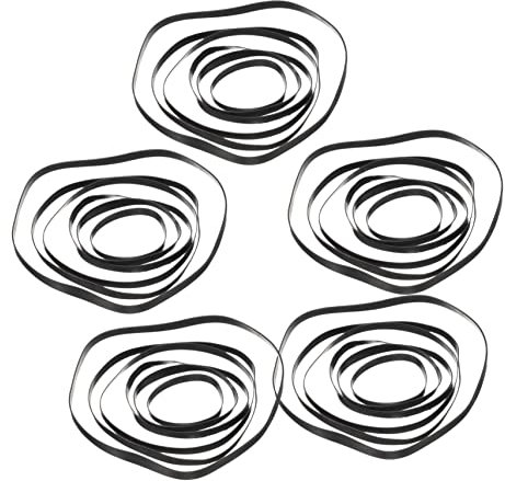 HOMSFOU 50 Stück Gürtel für Tonbandgeräte Fahren Kassettendeck Vinyl-Recorder Drehscheibe Bausatz Audio Kassetten Audio Cassette Gummiriemen für Recorder Rekorder-Belohnungsgürtel Black