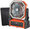 Ventilador Solar,Ventilador de Camping con Panel Solar de 10W,10000mAh Ventilador USB Recargable Portatil con Pantalla LED, Temporizador, Luz,4 Velocidades Ventilador a Bateria para Exterior (Naranja)