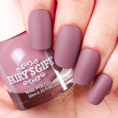 Matte Nail Polish Quick Dry Nail Lacquer for Nail Art Varnish, Mist Effect Matte Finish Velvet Nail Polish, 0.35 fl oz (Glamour Purple-24-A, 10 ML)