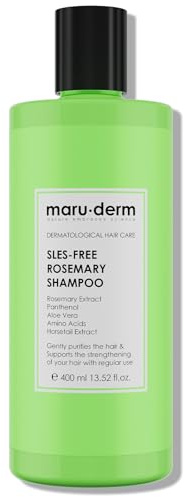 Maruderm SLES-freies Rosmarin-Shampoo – Sanfte & klärende Reinigung, belebt die Kopfhaut und verleiht Glanz, 400 ML