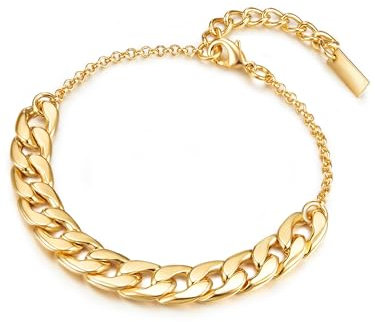 Lulu & Jane Damen Armband aus Metall gelbvergoldet 14 Karat Modeschmuckarmband