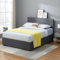 Panana Upholstered Bed Ottoman Storage Bed with Hydraulic Lever, Ottoman Gas Lift Up Grey Linen Fabric Bed Frame, Wooden Slats & Space Saving (Double)