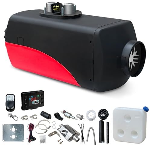 Chauffage diesel 12V 5kw, chauffage auxiliaire Diesel avec écran LCD, télécommande et application Bluetooth, chauffage d'air de voiture pour RV, bateau, RV, camion(08 Style)