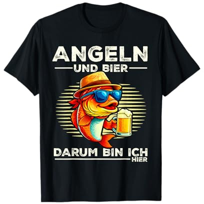 Angler Outfit – Lustiger Spruch Angeln und Bier Lachs Design T-Shirt