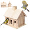 Kit de cabane en rondins 7.7x5.9x7.3 '' houstante et Transmission légère Paulownia Bird House Lisse polie Suspendue en Bois d'oise