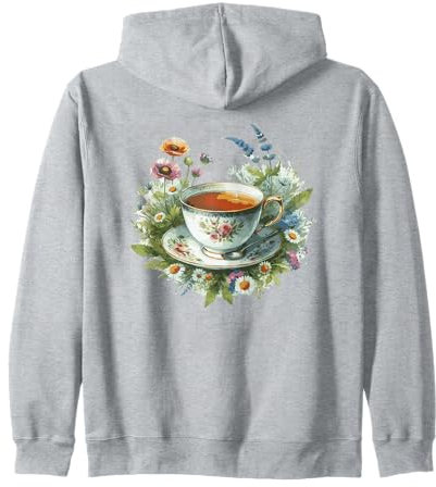 Tasse à thé avec fleurs sauvages Sweat à Capuche