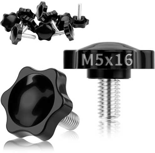 TXXATX 12 Pezzi Viti Manopola a Stella M5x16mm, Testa 32mm | Viti di Serraggio, Filettatura Maschio, per Macchine, Utensili, Attrezzature