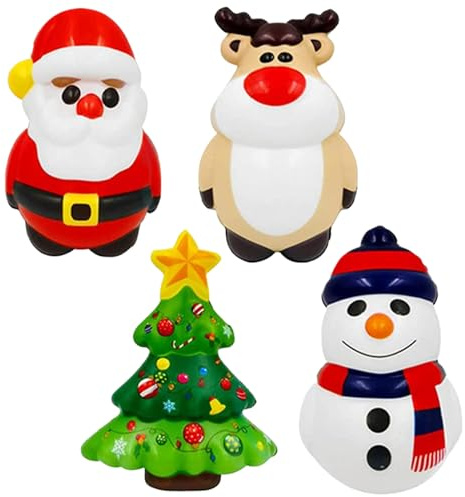 Weihnachten 4 Teile/Satz Weihnachten Stress Bälle mit Santa Schneemann Elch Baum Nette Stress Relief Spielzeug Weiche S