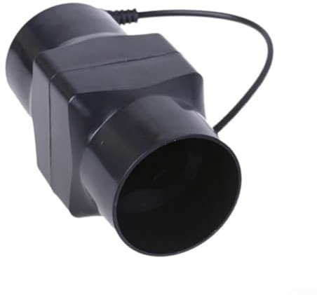 Moliuoly Inline Abluftventilator 12V 6W mit 50mm Durchmesser, Geräuscharmer Rohrlüfter aus PVC für Badezimmer, Küchen, Tierhaltung und Gewächshaus, Förderleistung 36m³/h(Black 50MM)