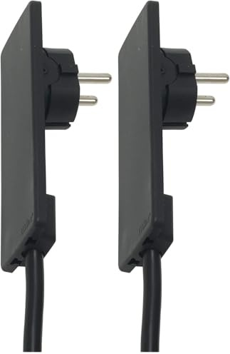 Prise extra plate 16 A 230 V/AC noir Schulte ElekTrotechnik Evoline© Plug (Lot de 2)