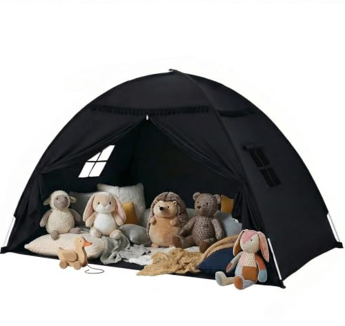 Tienda de Campaña para Cama para Habitación Infantil, Tienda de Campaña para Niños, Cama de Suelo, Tienda Cueva para Niños, Indoor Playhouse-Portable & Foldable, Cama Doble, Litera, Cortinas, Tamaño