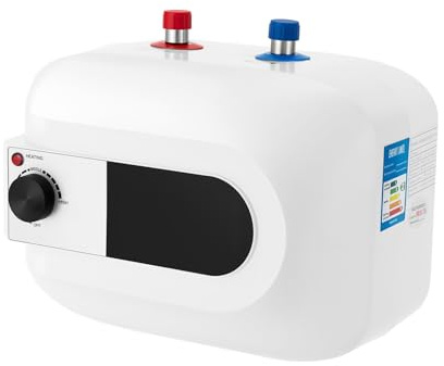 Tousuarsi Scaldabagno istantaneo da 6 litri, in acciaio inox, 1500 W, 220 V, piccolo scaldabagno con filtro, per camper, lavandino, cucina e bagno
