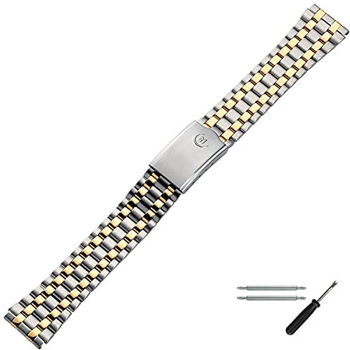 MARBURGER Uhrenarmband 18mm Edelstahl Silber Gold - Werkzeug Montage Set 88309180020