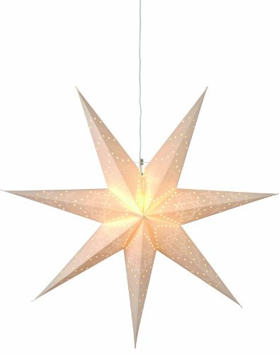 Weihnachtsstern Sensy von Star Trading, 3D Papierstern Weihnachten in Weiß, Dekostern zum Aufhängen mit Kabel, E14 Fassung, Ø: 100 cm