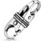 MATERIA Doppel Karabiner Verschluss Silber 925 antik Rautenmotiv zum Wechseln Zubehör #1463