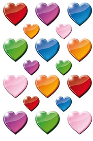 HERMA 3403 Aufkleber Herzen Bunt klein, 54 Stück, Herz Sticker in rot rosa pink, Etiketten in Herzform für Valentinstag Liebe Hochzeit Geburtstag Scrapbooking Dekoration Geschenk Briefe DIY Basteln