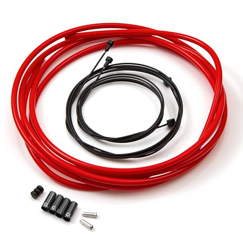 Clarks Cycle Systems Universal Lightweight Alloy Brake Cable Kit, Front & Rear, Red