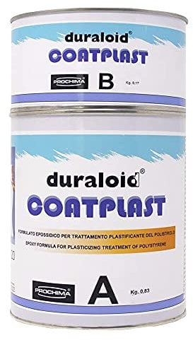 Prochima, Duraloid Coatplast A+B, Bicomponente Epossidico per Ricopertura del Polistirolo, aspetto bianco ma colorabile, 100% Made in Italy, Ideale da Utilizzare su Materiali Usati in Scenografia, 1kg