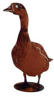 Rost - Gans - Stehend - Höhe: 60cm - Auf Platte & Fester Stand - Hochwertige Gartendekoration