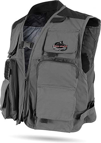 normani Outdoor Jagd- und Anglerweste, superleicht mit Netzfunktion Farbe Anthrazit/Schwarz Größe S