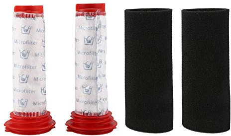 WOVELOT Washable Main Stick Filter + Foam Insert for Bosch Athlet Cordless Vacuum Cleaner (2 of Each)