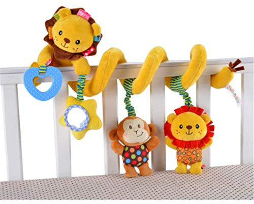 CULASIGN Activity-Spirale Tier/Stoff-Spirale zum Greifen und Fühlen für Bett, Kinderwagen Babyschale, Laufgitter anpassbar/Für Babys und Kleinkinder ab 0+ Monaten (3#)
