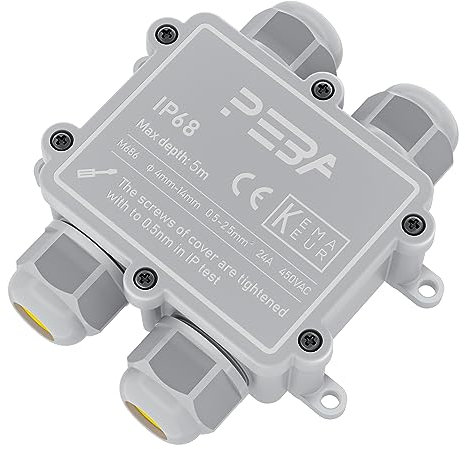 PEBA Abzweigdosen Anschlussdose Verteilerdose Wasserdichte IP68 Kabelverbinder 4 Wege Kabelstecker H-Form für 4 mm-14 mm Kabeldurchmesser Grau