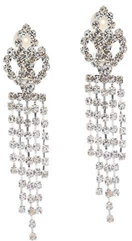 Idin Jewellery Ohrclips Kristall Quaste Brautschmuck